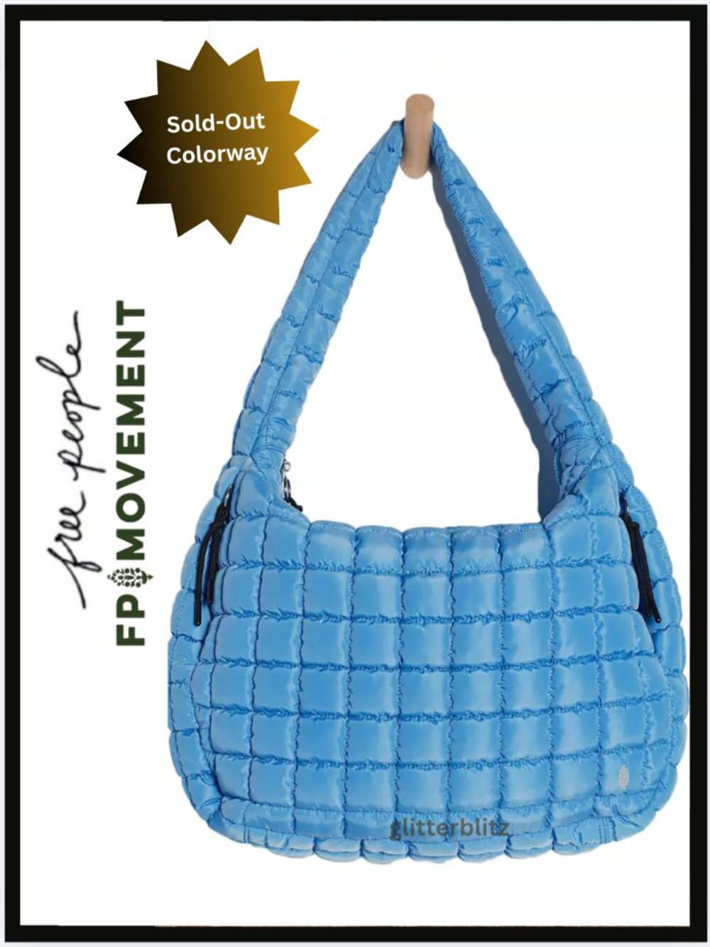 Free People Quilted Carryall BLUE